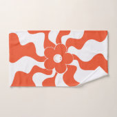 Happy Retro Daisy in Sinaasappel en Wit Bad Handdoek (Handdoek)