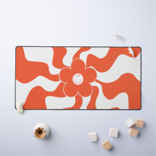 Happy Retro Daisy in Sinaasappel en Wit Bureaumat