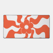 Happy Retro Daisy in Sinaasappel en Wit Bureaumat (Voorkant)