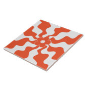 Happy Retro Daisy in Sinaasappel en Wit Tegeltje (Zijkant)