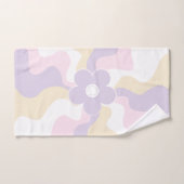 Happy Retro Daisy - Pastel Roze, Geel en Paars Bad Handdoek (Handdoek)