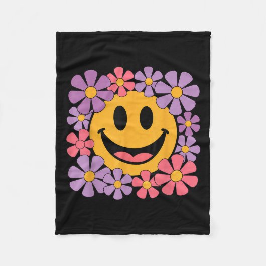 Happy Retro Daisy Smile Face Preppy Aesthetic Men  Fleece Deken (Voorkant)