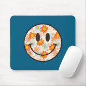 Happy Retro Daisy Smile Face Preppy Aesthetic Men  Muismat (Met muis)