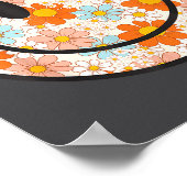 Happy Retro Daisy Smile Face Preppy Aesthetic Men  Poster (Hoek)