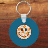 Happy Retro Daisy Smile Face Preppy Aesthetic Men  Sleutelhanger (Voorkant)