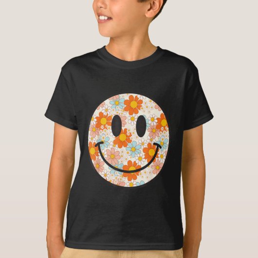 Happy Retro Daisy Smile Face Preppy Aesthetic Men T-shirt (Voorkant)