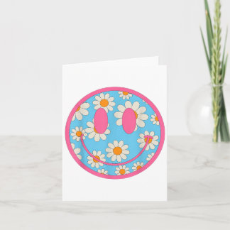 Happy Retro Daisy Smile Face Preppy Esthetische Ma Kaart
