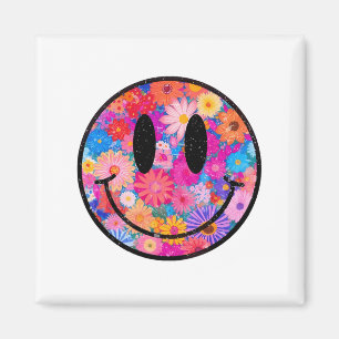 Happy Retro Daisy Smile Face Preppy Esthetische Ma Magneet