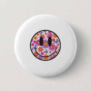 Happy Retro Daisy Smile Face Preppy Esthetische Ma Ronde Button 5,7 Cm