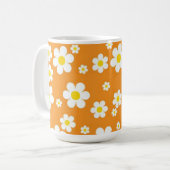 Happy Retro Flower Coffee Mok! Koffiemok (Voorkant links)