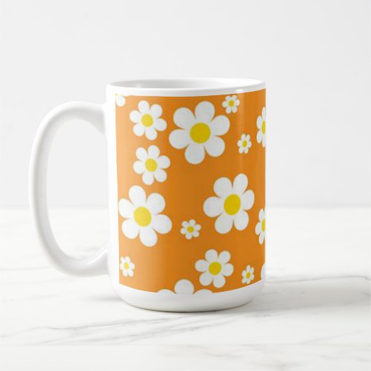 Happy Retro Flower Coffee Mok! Koffiemok (Links)