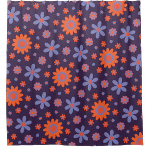 Happy Retro Flowers Schattige 70s Hippie Daisy Pat Douchegordijn