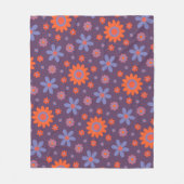 Happy Retro Flowers Schattige 70s Hippie Daisy Pat Fleece Deken (Voorkant)