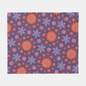 Happy Retro Flowers Schattige 70s Hippie Daisy Pat Fleece Deken (Voorkant (Horizontaal))
