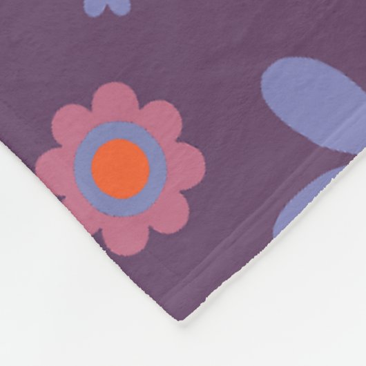 Happy Retro Flowers Schattige 70s Hippie Daisy Pat Fleece Deken (Hoek)