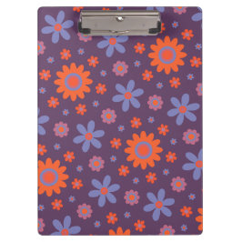 Happy Retro Flowers Schattige 70s Hippie Daisy Pat Klembord