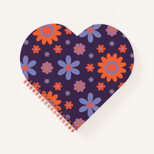 Happy Retro Flowers Schattige 70s Hippie Daisy Pat Notitieboek