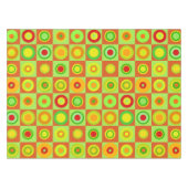 Happy Retro Modern Polka Dots Circles op art. 1970 Tafelkleed (Voorkant (Horizontaal))