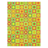 Happy Retro Modern Polka Dots Circles op art. 1970 Tafelkleed (Voorkant)