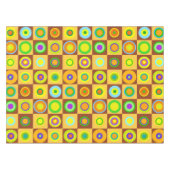 Happy Retro Modern Polka Dots Circles op art. 1970 Tafelkleed (Voorkant (Horizontaal))