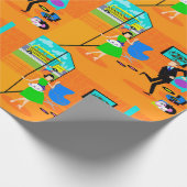 Happy Retro Ouders die papier oppakken (Hoek)