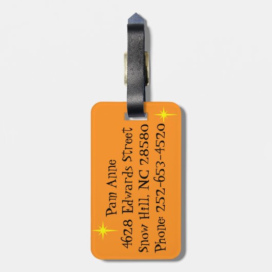  Happy Retro Parents Bagagelabel (Achterkant verticaal)