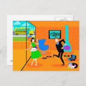 Happy Retro Parents Briefkaart (Voorkant / Achterkant)