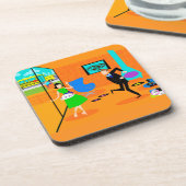 Happy Retro Parents Cork Onderzetters (Linkerzijde)