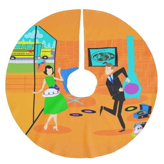 Happy Retro Parents kerstboomrots Kerstboom Rok (Voorkant)