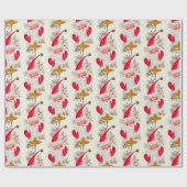 Happy Retro Santa Cadeaupapier (Vlak)