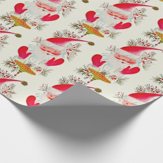 Happy Retro Santa Cadeaupapier (Hoek)