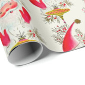 Happy Retro Santa Cadeaupapier (Rol Hoek)