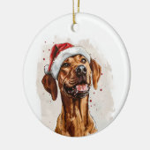 Happy Rhodesian Ridgeback Christmas Personalized Keramisch Ornament (Links)