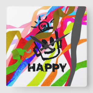 HAPPY Ribbons wandklok