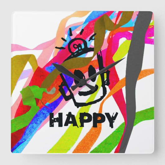 HAPPY Ribbons wandklok (Voorkant)