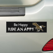 Happy Ride en Appy Appaloosa (zwart)-sticker zijn Bumpersticker (Op auto)