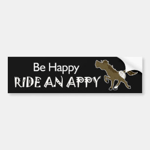 Happy Ride en Appy Appaloosa (zwart)-sticker zijn Bumpersticker