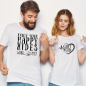 Happy Rides Honeymoon Hubby Pas getrouwd Paar T-shirt