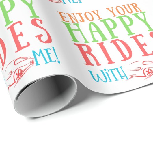 Happy Rides Huwelijksreis bruidegom Nieuw Wo Paar Cadeaupapier (Rol Hoek)