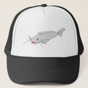 Happy River Catfish Cartoon Trucker Pet