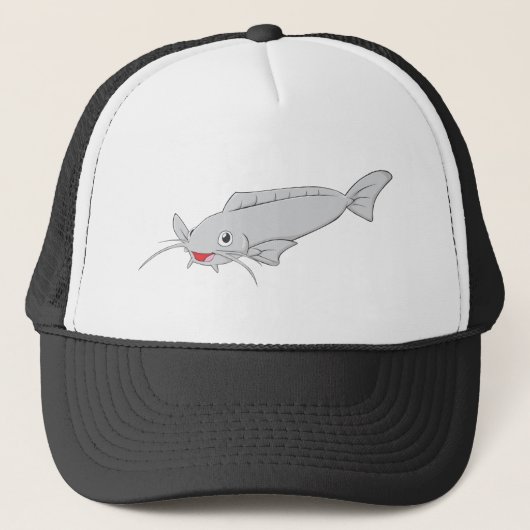 Happy River Catfish Cartoon Trucker Pet (Voorkant)