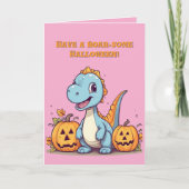 Happy Roar Enkele Schattigee Dino foto Halloween k Kaart (Voorkant)
