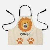 Happy Roaring Lion Face – Schattige safaridier Schort (Voorkant)