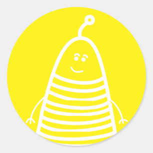 Happy Robot emotion sticker! Ronde Sticker