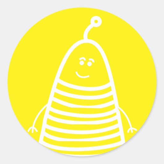 Happy Robot emotion sticker! Ronde Sticker (Voorkant)