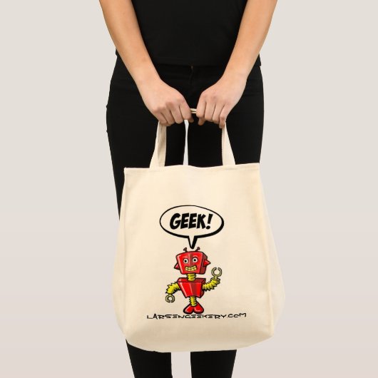 Happy Robot Geek Bag Tote Bag (Voorkant (product))
