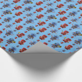 Happy robot patroon cadeaupapier (Hoek)