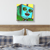 Happy Robot Wrapped Canvas (Insitu (Slaapkamer))
