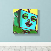 Happy Robot Wrapped Canvas (Insitu (Houten vloer))