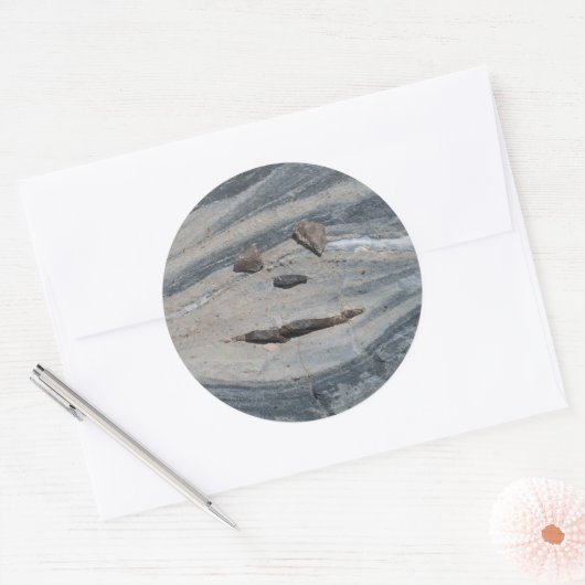 Happy Rock Face Ronde Sticker (Envelop)